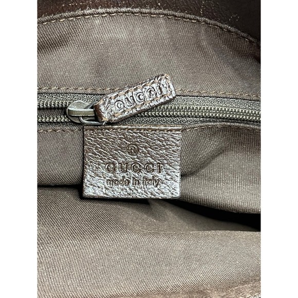 Authentic Gucci GG Leather & Canvas Eclipse Tote Bag Hand Purse - Picture 10 of 12